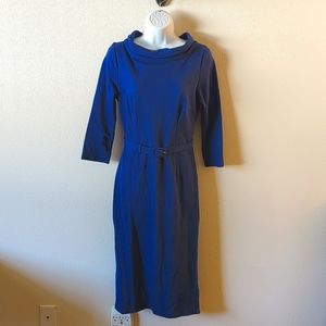 Laura Byrnes California Joanie Dress in Cobalt Blue Ponte de Roma Knit